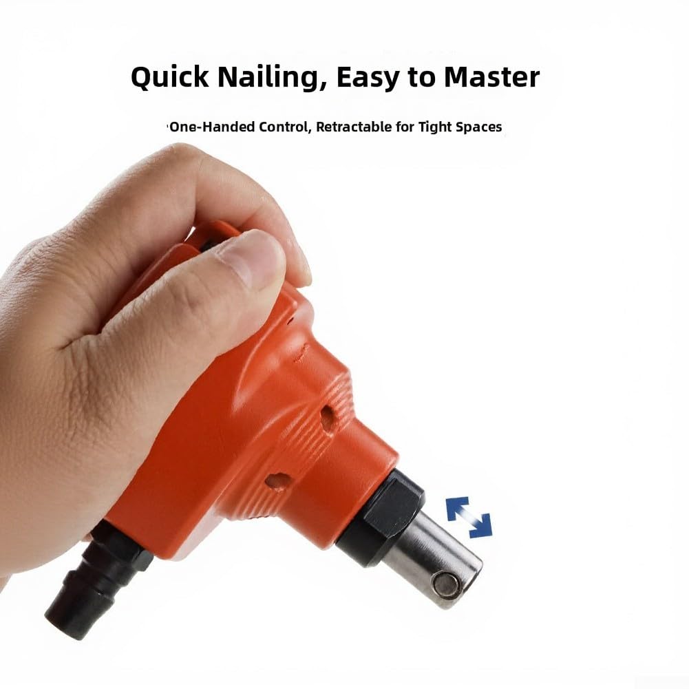 Besttoolifes - Mini martillo neumático para carpintería, destornillador de uñas con una sola mano con cabeza magnética, rango de clavos de 50-100 mm, presión de aire de 0.55-0.7 MPa