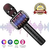 【Fantastisches KTV Atmosphere Wireless-Mikrofon】: Das bunte Wasserwellen-LED-Licht wird mit dem Musikrhythmus leuchten, Ihnen helfen, eine echte KTV-Atmosphäre zu schaffen, auch Sie bleiben einfach zu Hause, das ist perfekt für Grillparty. Das einzige, was Sie tun müssen, ist mit Ihrer Familie mit diesem kabellosen karaoke mikrophon zu genießen.