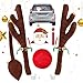 Produktbild Hook Weihnachtsdeko Auto Rentier, Rentiergeweih Auto Deko Weihnachten Kostüm Set Dekoration Rote Nase,1Pcs Auto Heckscheibenwischer Aufkleber für alle Fahrzeuge