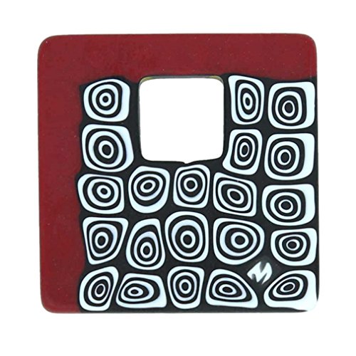 Pendentif carré Millefiori rouge le cadeau d'exception idéal pour célébrer un moment unique