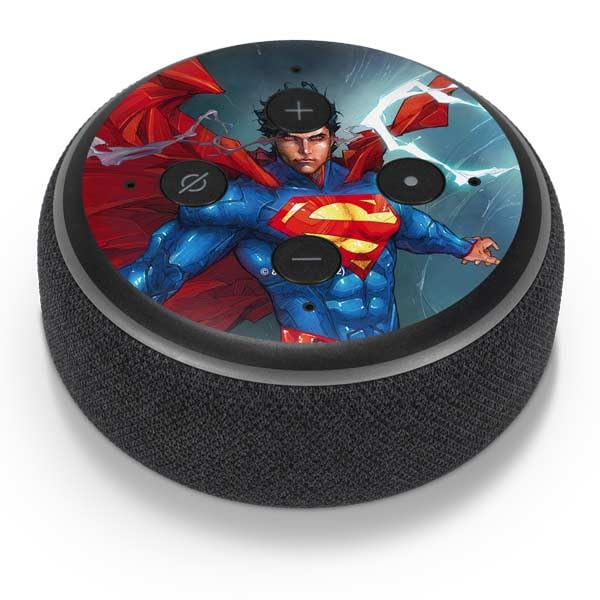 Skinit Decal Audio Skin Compatible with Amazon Echo Dot 3 - Officially Licensed DC Comics Superman Heat Vision Design