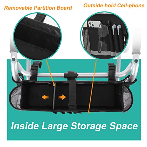 Exlifbag Walker Basket, Folding Walker Bag With Cup Holder, Walker Accessories For Seniors, Black #TOP7