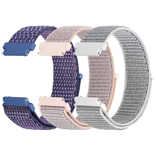 WNIPH 3 Piezas Correas de Nylon para Reloj Compatible con 18mm 19mm 20mm 22mm 24mm, Transpirables, Suaves y cómodas para Hombres y Mujeres
