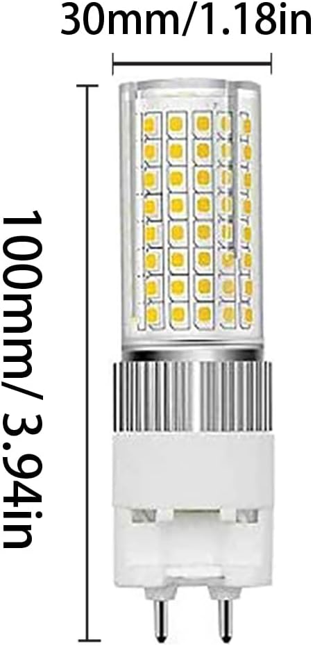 G12 LED Light Bulb 20W Metal Halide with G12 Bi-Pin Base 180W Halogen Equivalent Corn Lamp for Ceiling Fan Pendant Light Chandeliers 3000K Warm White AC100-277V 360 Angle 120SMD2835 LED Chips 2 Pack