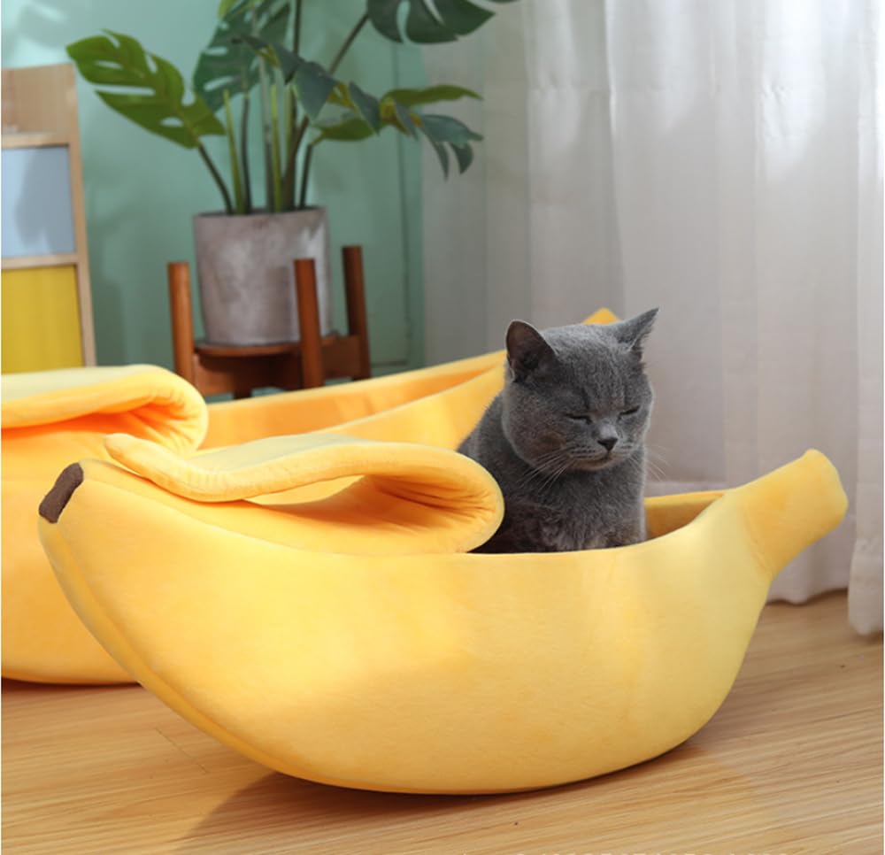 NatureMan Creative Banana Shape pet Bed, Warm and Soft Banana Bed for Hedgehog hamster, Chinchilla, Guinea Pigs, Ferret (S) - Image 2