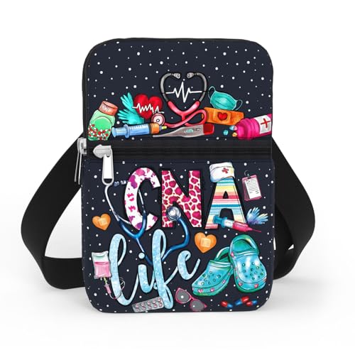 84hoods Waterproof Crossbody Phone Purse. Cell Phone Bag for Women with Adjustable Long Strap. Gift for CNA Nurse. CNA Life Galaxy.