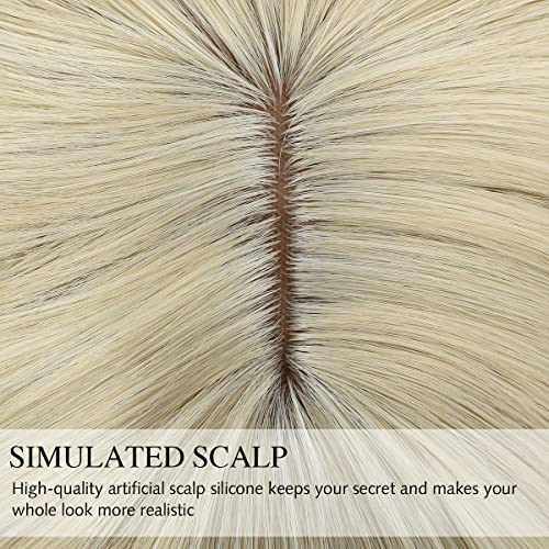 Image of Rose bud Wavy Bob Wig with Bangs Synthetic Natural Wig Short Curly Wigs for Women Blonde to Pink