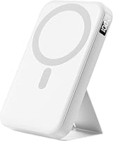 Gxorul 10000mAh MagSafe Power Bank with Leather Foldable Stand, 20W USB-C Fast Charging, Magnetic Portable Charger for iPhone 16/15/14/13 & Android