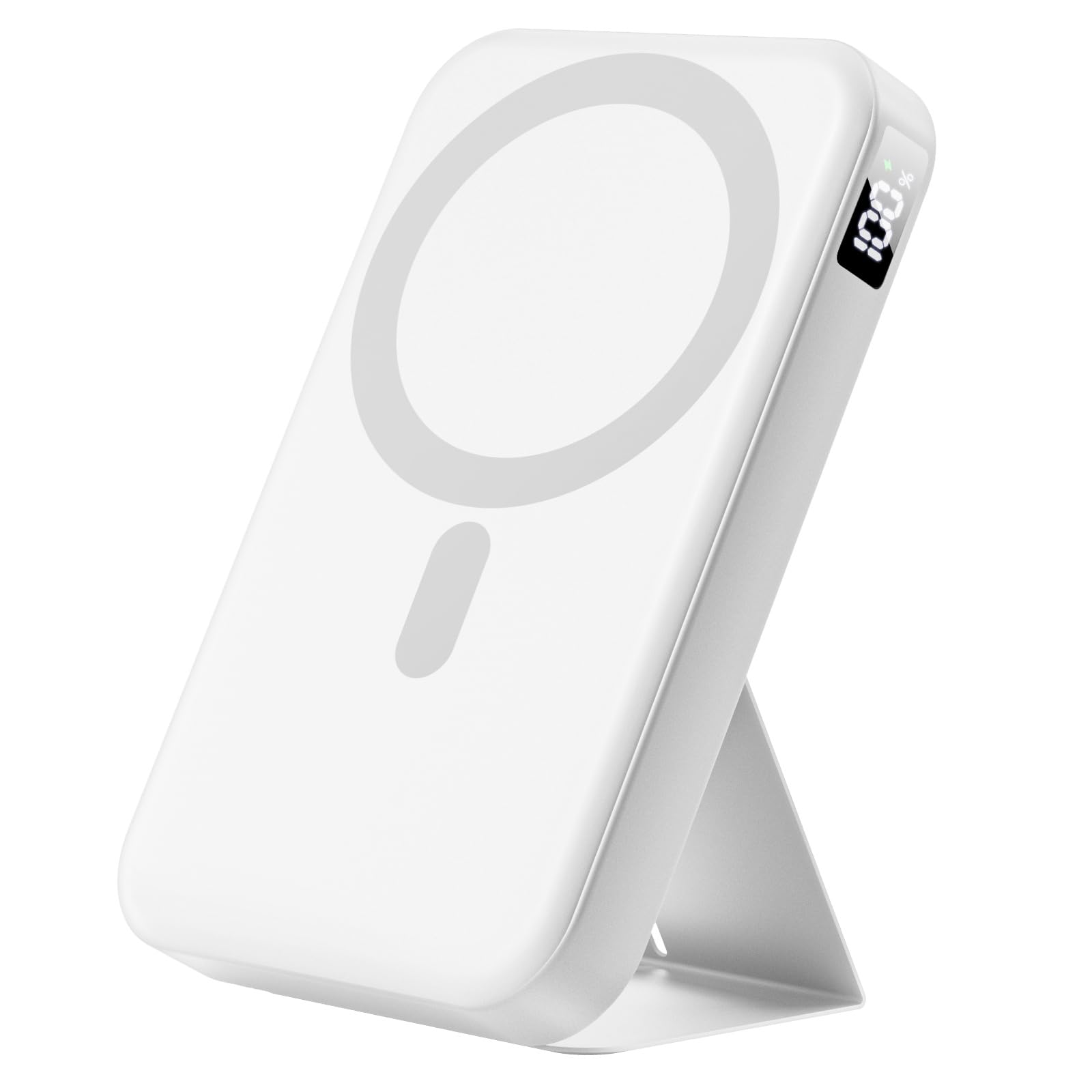 Photo 1 of Gxorul Magnetic Portable Charger, 10000mAh Power Bank with Leather Foldable Stand - Travel Essentials, USB-C 20W Fast Charging for Magsafe Battery Pack, Compatible with iPhone 17/16/15/14/13 Series