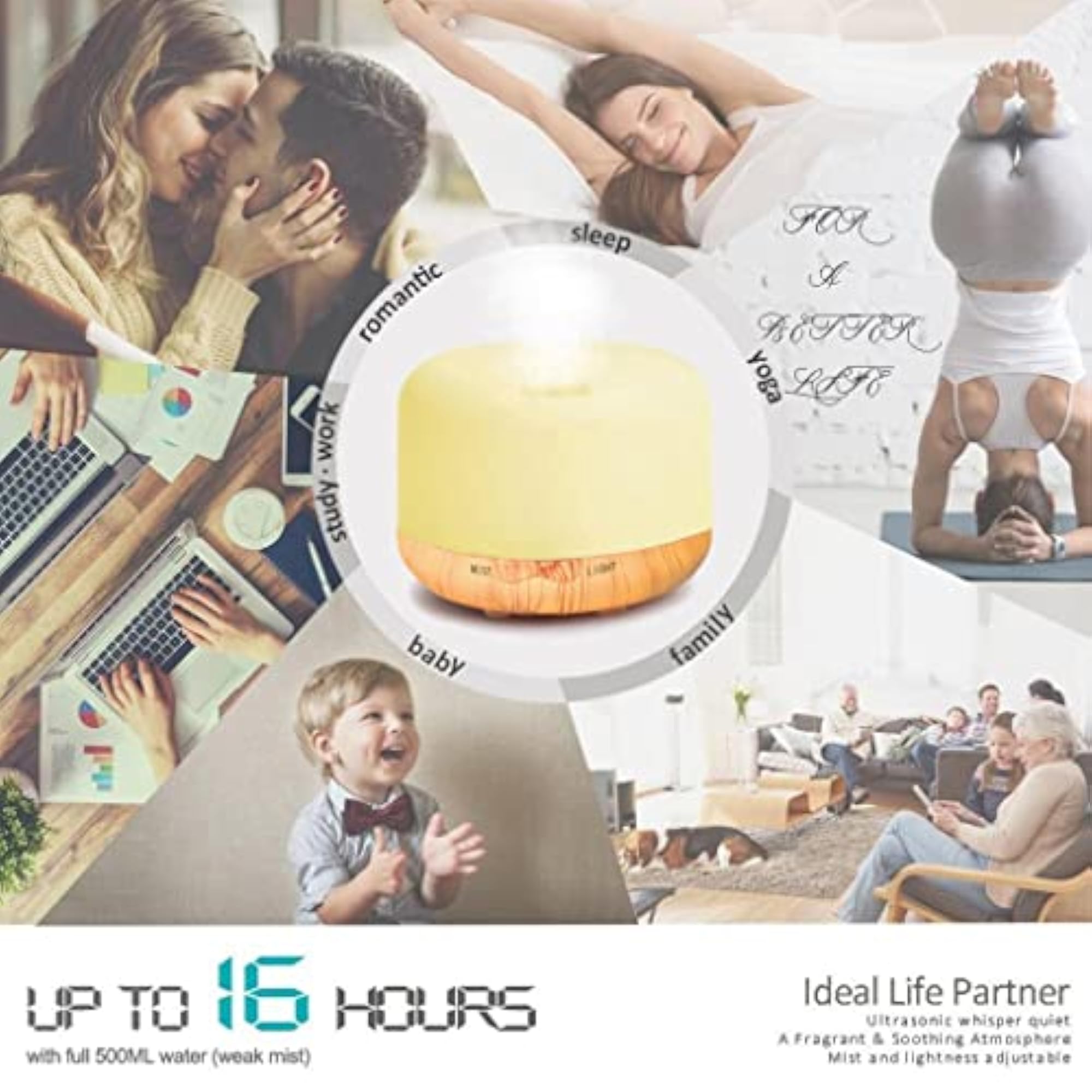 250ml Wood Grain Aroma Essential Diffuser