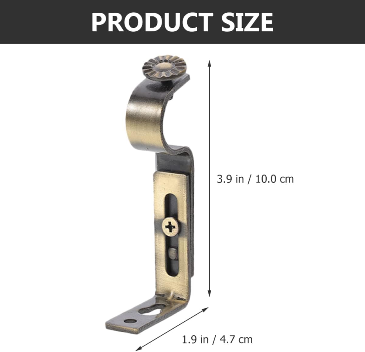 Cabilock 10pcs Curtain Rod Brackets Heavy Duty Wall Mount Holders for Drapery Rods Smooth Finish Easy Installation for Living Room Bedroom Kitchen