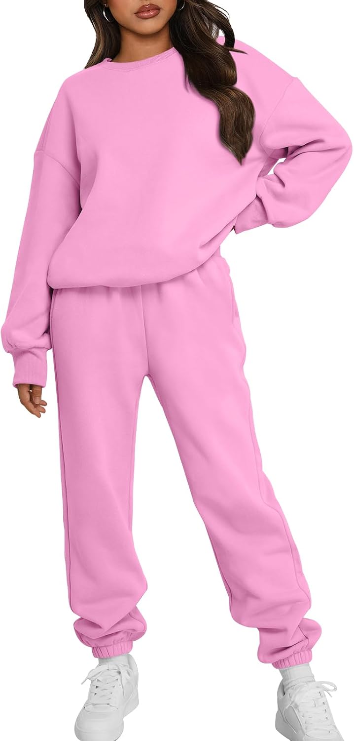 Trendy Queen Sweatsuits Women 2 Piece Outfits Two Piece Crewneck Sweatshirts Sets Lounge Fall Sweatpants 2026 Tracksuits