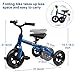 XPIY Tricycle for Toddlers Age 2-5 Years Old, 3 in 1 Folding Toddler Bike for Boys and Girls, Kids' Bike Trike with Detachable Pedal and Adjustable Seat (Blue)