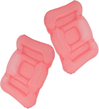 2pcs Pink Inflatable Bathtub Seat Cushion with Water Filling Design, Washable Pvc Material, Portable and Comfortable for Office Chair or On-the-go Use