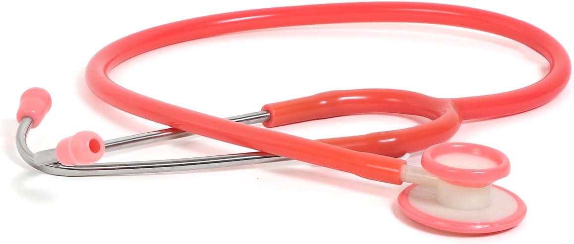 Stethoscope for Medical Use, Standard Whitetone I for Medical Students and Nurses Staff I Acoustic Plastic Chest Piece I Clear Sound Lightweight Stethoscope in Pink