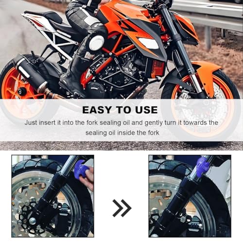Image of 2 PCS Motorcycle Fork Seal Cleaner Tool, Front Fork Seal Cleaner Removal Tools Fits 45-55mm Seal Mate Oil Level, Motorcycle Dirt Bike Cleaning Shock Repairing Absorber Tool (Blue)