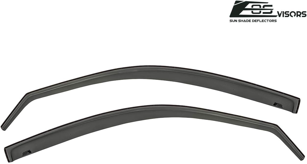 for 2008-2012 Honda Accord 2Dr Coupe | EOS Visors in-Channel Style Smoked Tinted JDM Side Window Vent Visors Rain Guard Deflectors