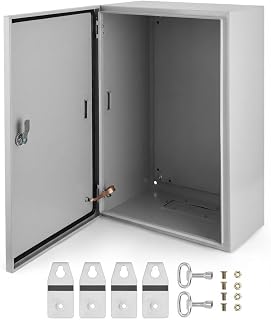 Outdoor NEMA Steel Enclosure, 24x16x10" NEMA 4x Steel Electrical Box, IP66 Waterproof & Dustproof, Outdoor/Indoor Electrical Junction Box