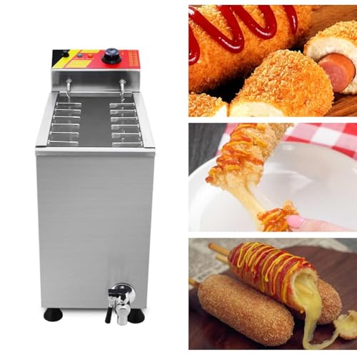 YJFEDCC Macchina per Hot Dog, Friggitrice per Corn Dog, Friggitrice per Bastoncini per Cani al Formaggio, Friggitrice Elettrica Bastone per Cani al Formaggio Commerciale