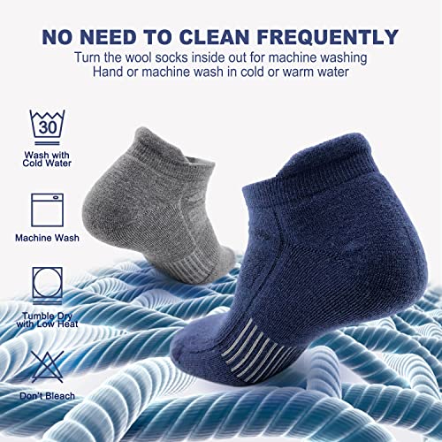 Merino Wool Ankle Socks Women And Men Athletic Running Socks Cushioned Cozy Crew Socks 3 Pairs(As1, Alpha, M, Regular, Regular, White) #TOP3