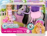 Barbie Club Chelsea lalka, koń i zestaw do jazdy konnej