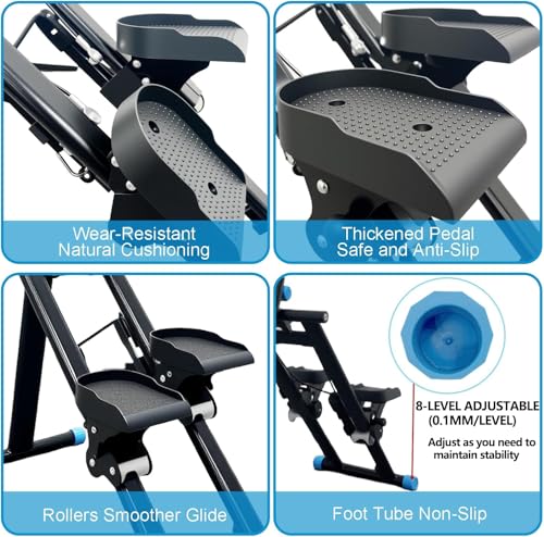 Image of Stair Stepper for Home, Folding Vertical Climber Exercise Machine with Stable Triangular Frame, Smooth & Quiet Motion, Full Body Workout Equipment, Supports 330 LBS - Stocks (Black) (Black)