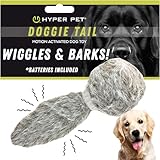 Hyper Pet Doggie Tail Interactive Plush Dog Toys (Wiggles, Vibrates, and Barks, Stimulating Play)