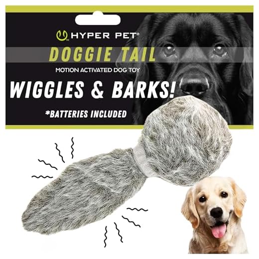Hyper Pet Doggie Tail Interactive Plush (Wiggles, Vibrates, and Barks – Dog Toys for Boredom and Stimulating Play)