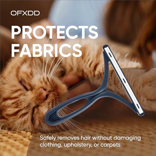 Pet Hair Remover for Couch - Reusable Cat & Dog Hair Remover for Car - Portable Carpet Rake - Double-Sided Clothing & Carpet Scraper for Pet Hair Removal, Plastic