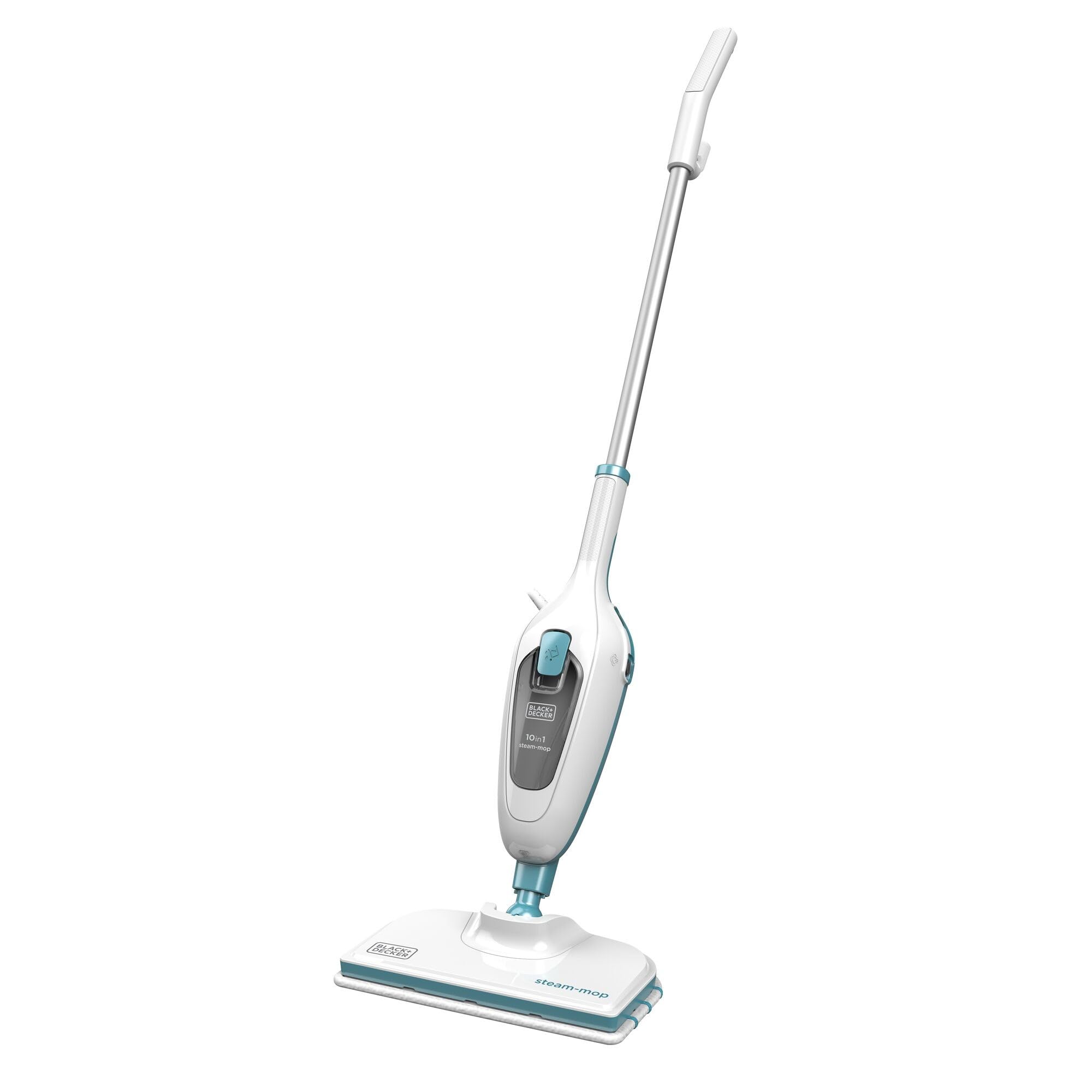 BLACK+DECKER 1300W 10-in-1 Dampfbesen Steam Mop Deluxe (Dampfreiniger für hygienische, gründliche Sauberkeit, großes Zubehörset + herausnehmbares Handdampfgerät, einfache Bedienbarkeit) FSMH13E10
