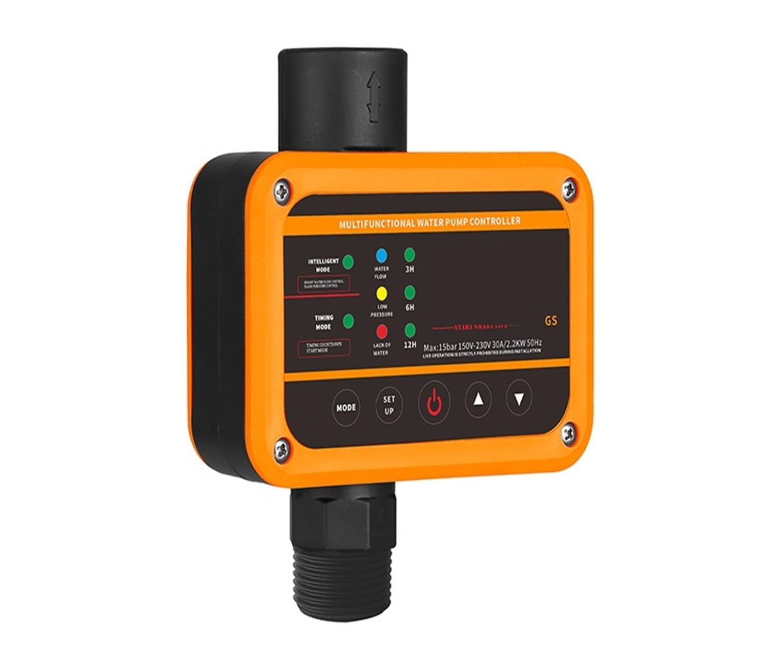 Druckschalter, Druckschalter Gs-Typ Wasserpumpen-Druckschalter, 10 A 15 A 25 A automatischer Wasserpumpen-Druckregler(Orange)