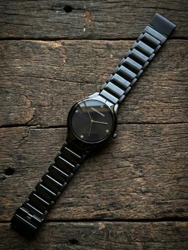 Image of AMERICANVIBER Men's Minimalist Watch, Silver Stainless Steel, White Dial with Crystal Accents, Analog Quartz Movement, Date Window For Men