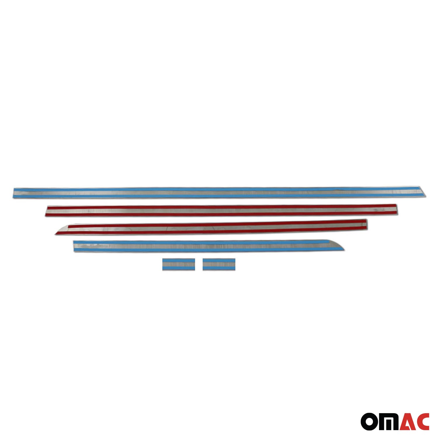 OMAC Seitentürleiste Türschutz Compatible con Mercedes Vito 2014-2026 L3 Langer Schiebetür Cromado