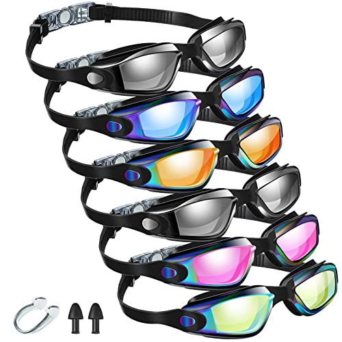 6 Pack Swim Goggles Antifog Swimming Equipment with Protection