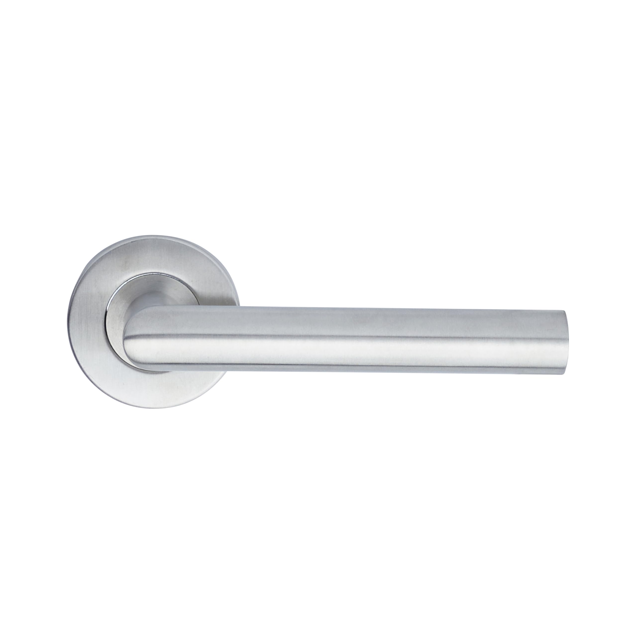 Yale Juego de manillas L 90 en acero inoxidable para puerta con pestillo de privacidad 35-S1L9-RRWC-88-3101, satinado, diseño moderno, apto para puertas interiores y exteriores