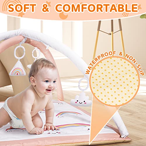 Feisike Rainbow Baby Play Gym Stage-Based Sensory And Motor Skill Development Language Discovery, 6 Toys For Infant & Toddler, Washable And Non-Slip #TOP3