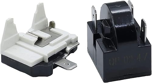LonESA Kit de relé de arranque PTC QP-02-4.7 de 1 pieza con 3 pines y protector de sobrecarga de refrigerador, compatible con compresor de 12 HP,