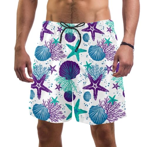 Maillot de bain séchage rapide pour homme motif vie marine