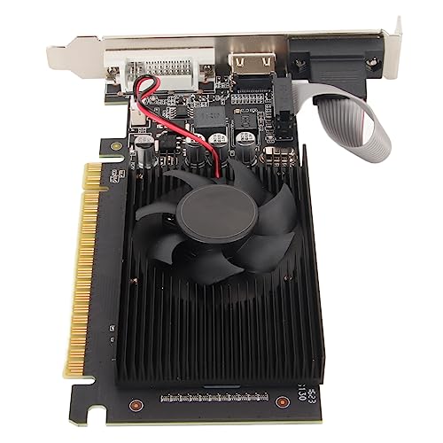 Bewinner Scheda Grafica GT610, 2 GB, DDR3, 64 Bit, Scheda Video Desktop HDMI DVI VGA, Schede Grafiche per Computer PCI Express X16 per GPU di Gioco per Computer Desktop