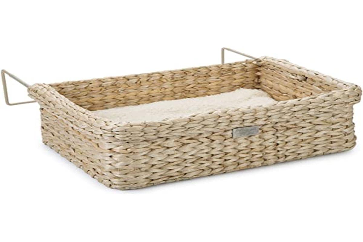 Designed by Lotte Water Hyacinth Wicker Radiator Bed, 45 cm, Grey