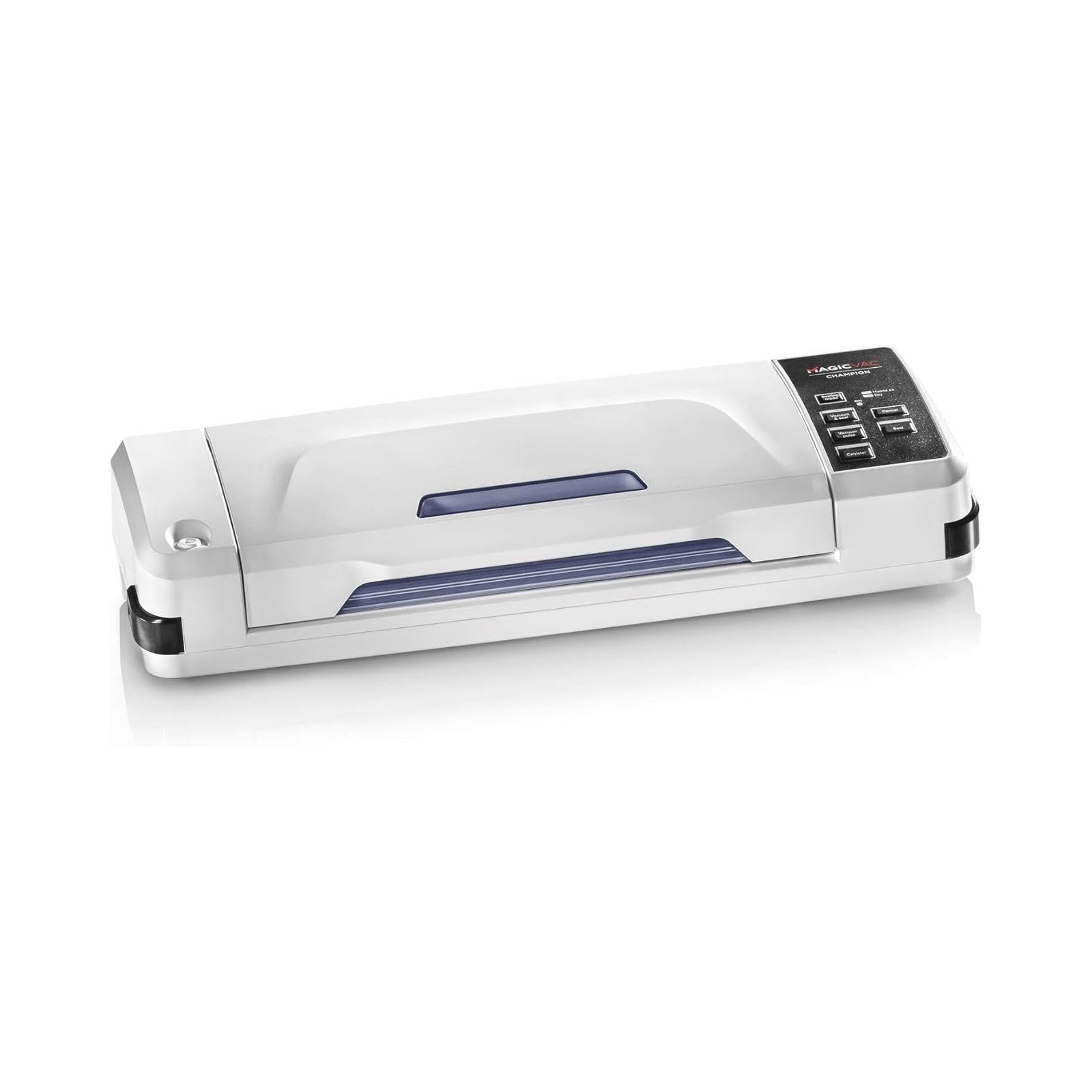 Magic Vac, Champion, Macchina Sottovuoto Alimenti Multifunzione Professionale, per Sacchetti Sottovuoto e Cottura, con Potente Motore e Kit Sottovuoto Alimenti, Brevettata, Made in Italy, Bianca