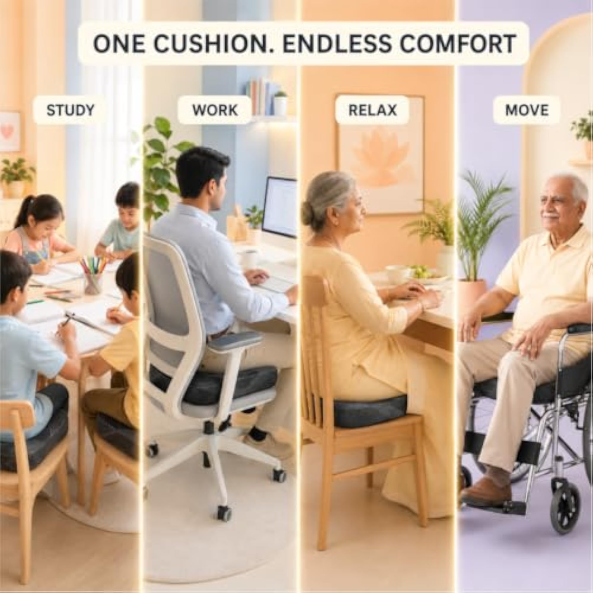 Pro Seat Coccyx Cushion (Memory Foam) Orthopedic Pad