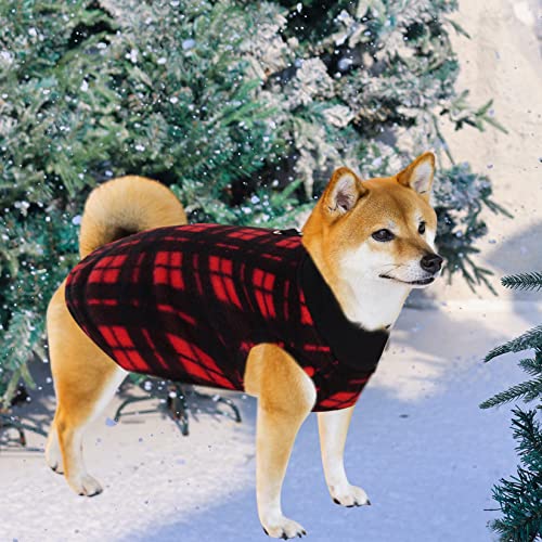 Rbenxia 4 Pieces Buffalo Plaid Dog Sweaters with Leash Ring Soft Fleece Vest Dog Pullover Warm Jacket Pet Dog Clothes Winter Dogs Outfits for Small Puppy Cat Pets (Small) - Image 7