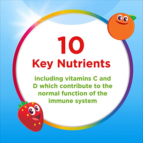 Centrum Multivitamins Orange and Mixed Berry for Kids Immunity Support, 10 Essential Nutrients Includes Vitamin C and D, 30 Chewable Multigummies (Pack of 2)