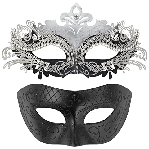 Couples Masquerade Masks Metal Venetian Halloween Mardi Gras Mask Cosplay Party Evening Prom Costume Mask Cover