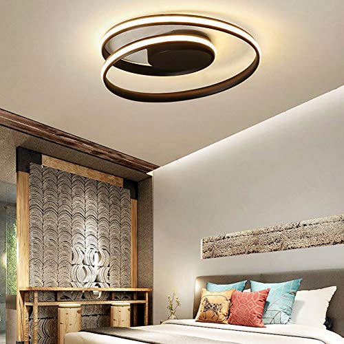 Plafonnier LED moderne noir avec télécommande lustre dimmable - 4