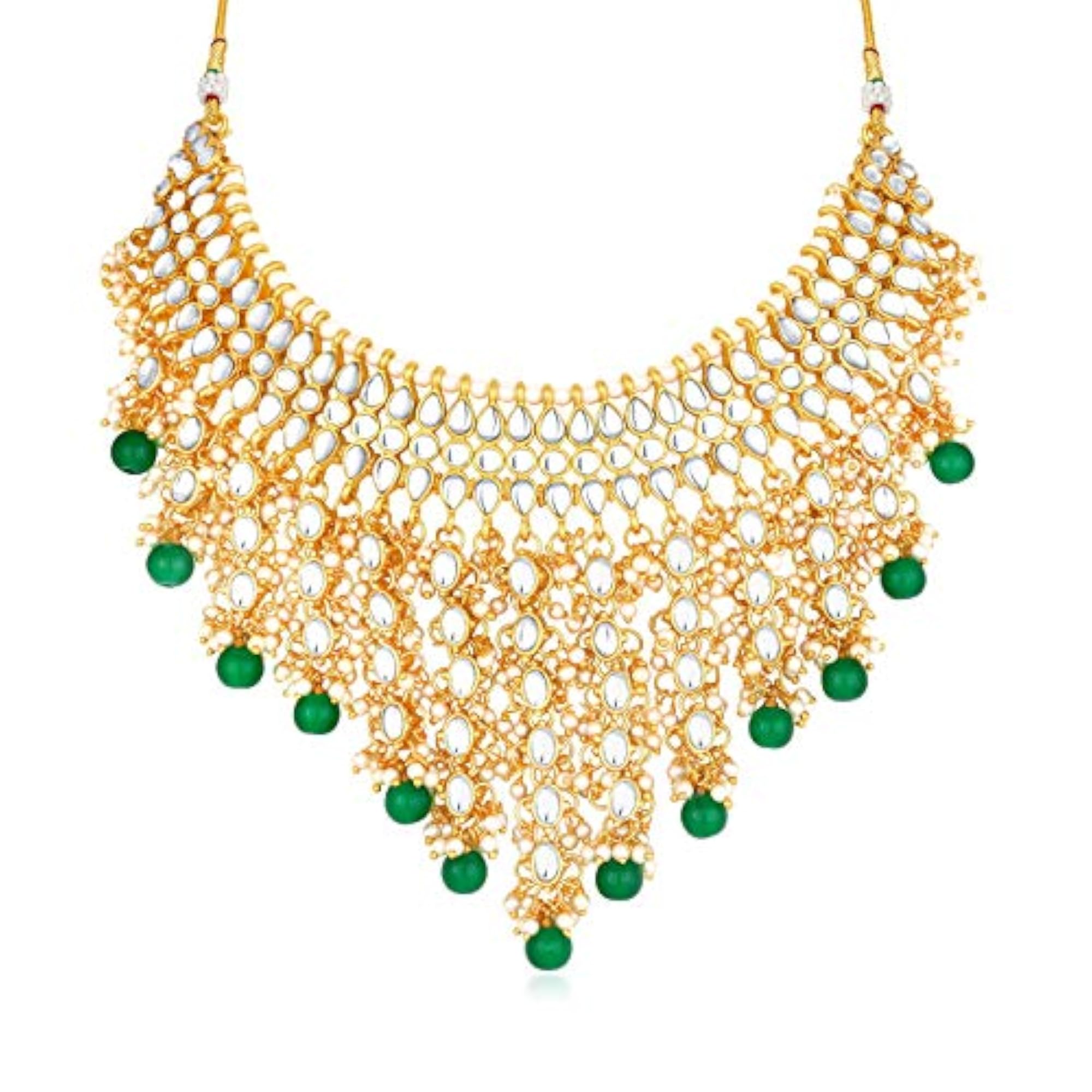 Luxurious Pearl Plated Kundan Choker Necklace Set