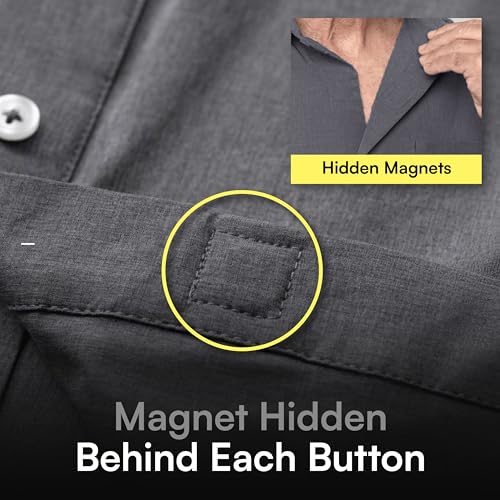 Joe & Bella Magnetic Shirt for Men | Men's Adaptive Button-Down Shirt with Magnetic Buttons and Lightweight Stretch Fabric3