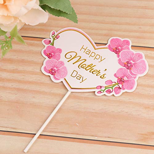SOIMISS 20st Moederdag Cake Topper Paper Party Cake Insert DIY Cake Decor Pink - Image 3