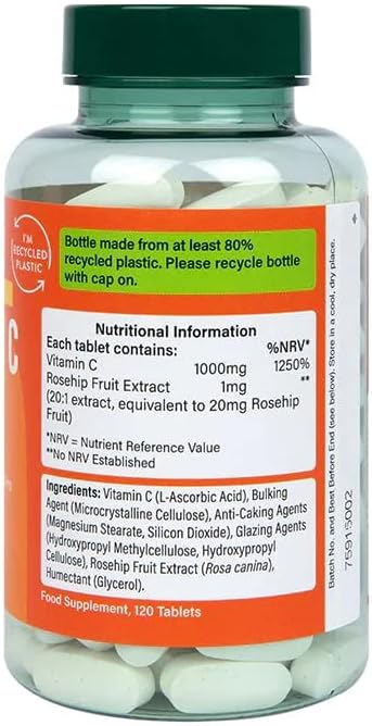 Holland & Barrett Vitamin C 1000mg - Ascorbic Acid - 120 Tablets